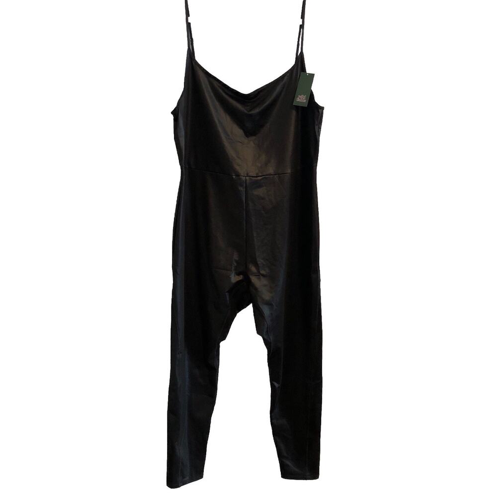 Wild Fable Womens Sleeveless‎ Liquid Bodysuit Black 4X Flattering Slimming